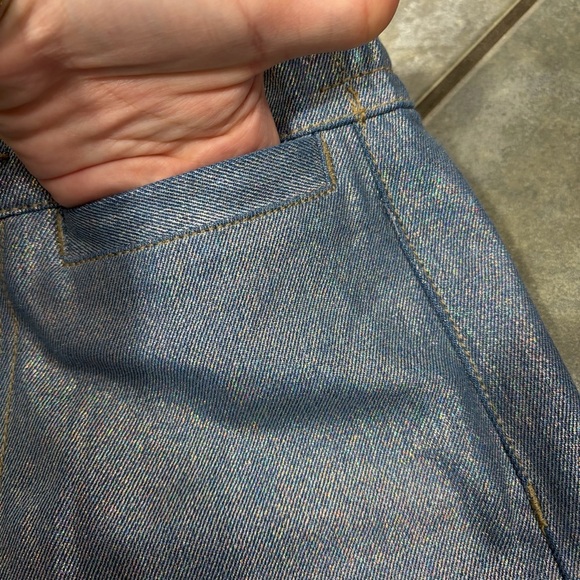 Habitual Girls Sz 14 Wide Leg High Rise Metallic Jeans Like New Comfy Stylist - Picture 4 of 10